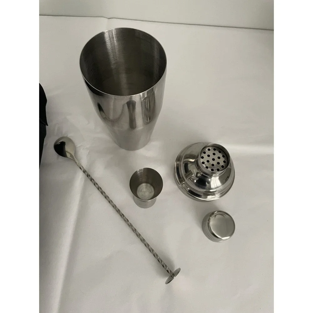 World Class Stainless Steel Bartender Kit Cocktail Shaker Jigger Spoon with Bag